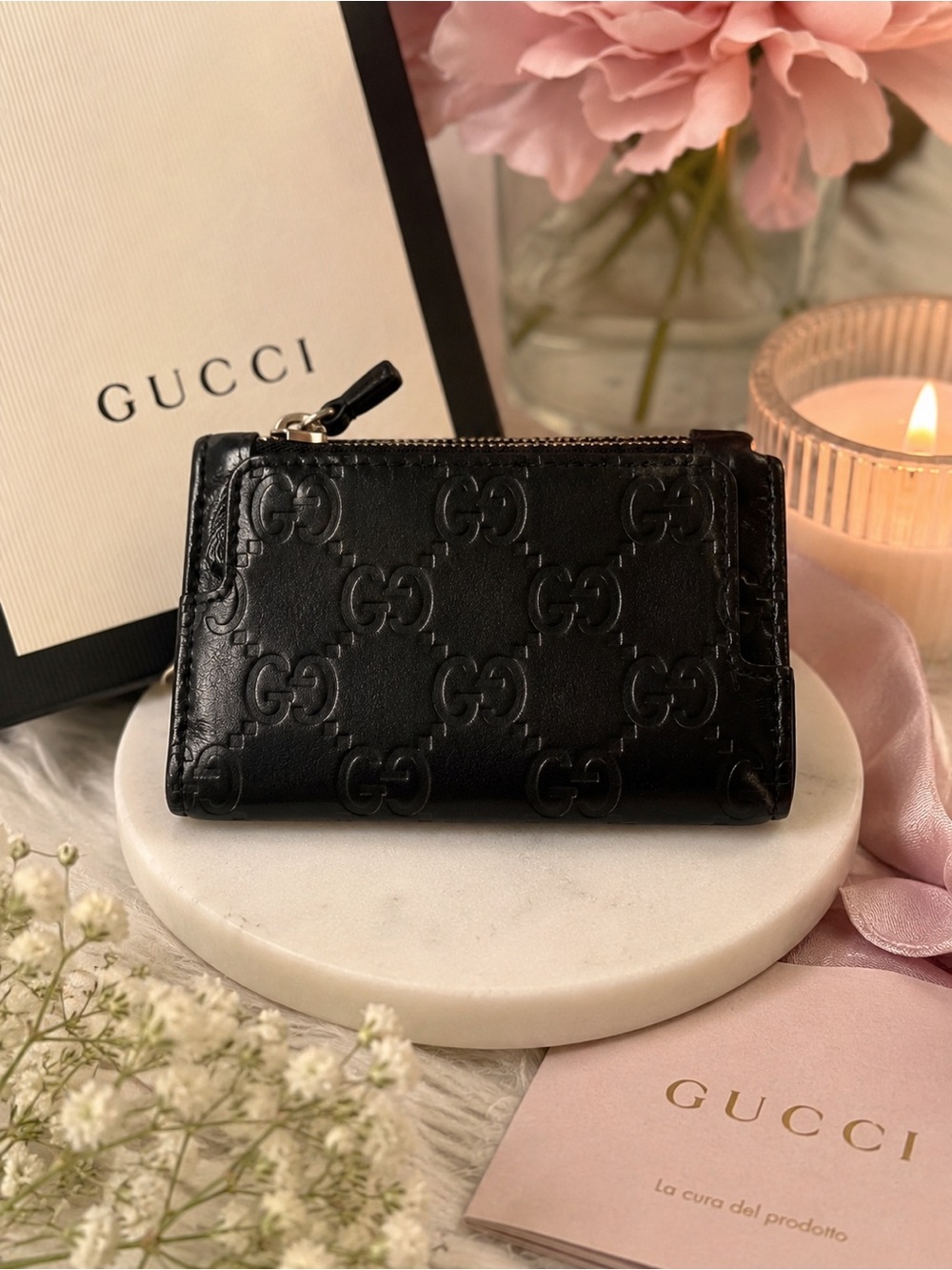 Authentic Gucci Guccissima Dark Brown Leather 6-Key Holder Wallet Coin Pouch - Picture 1 of 10